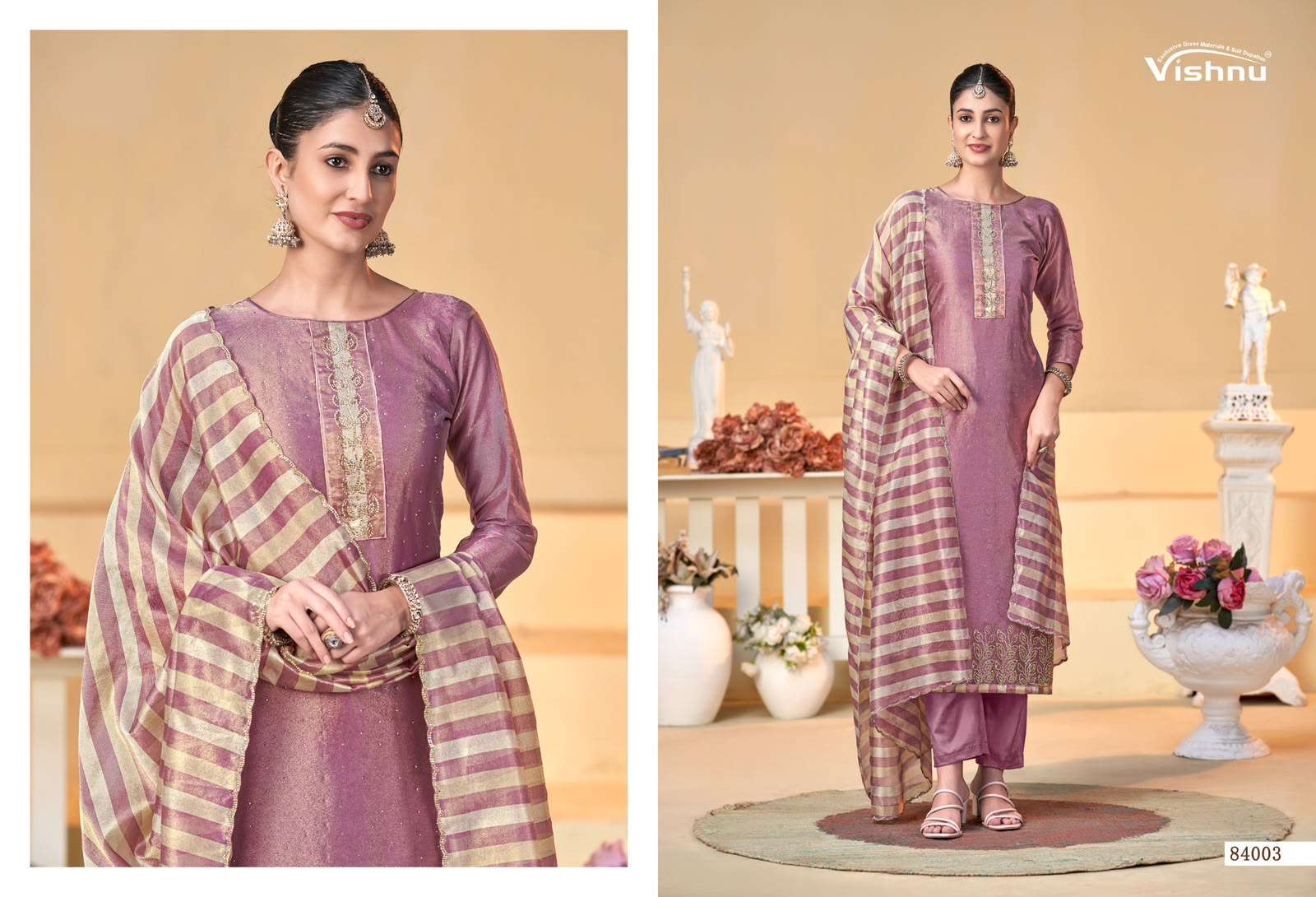 Vishnu Halima Banarasi Silk Embroidery Punjabi Suit