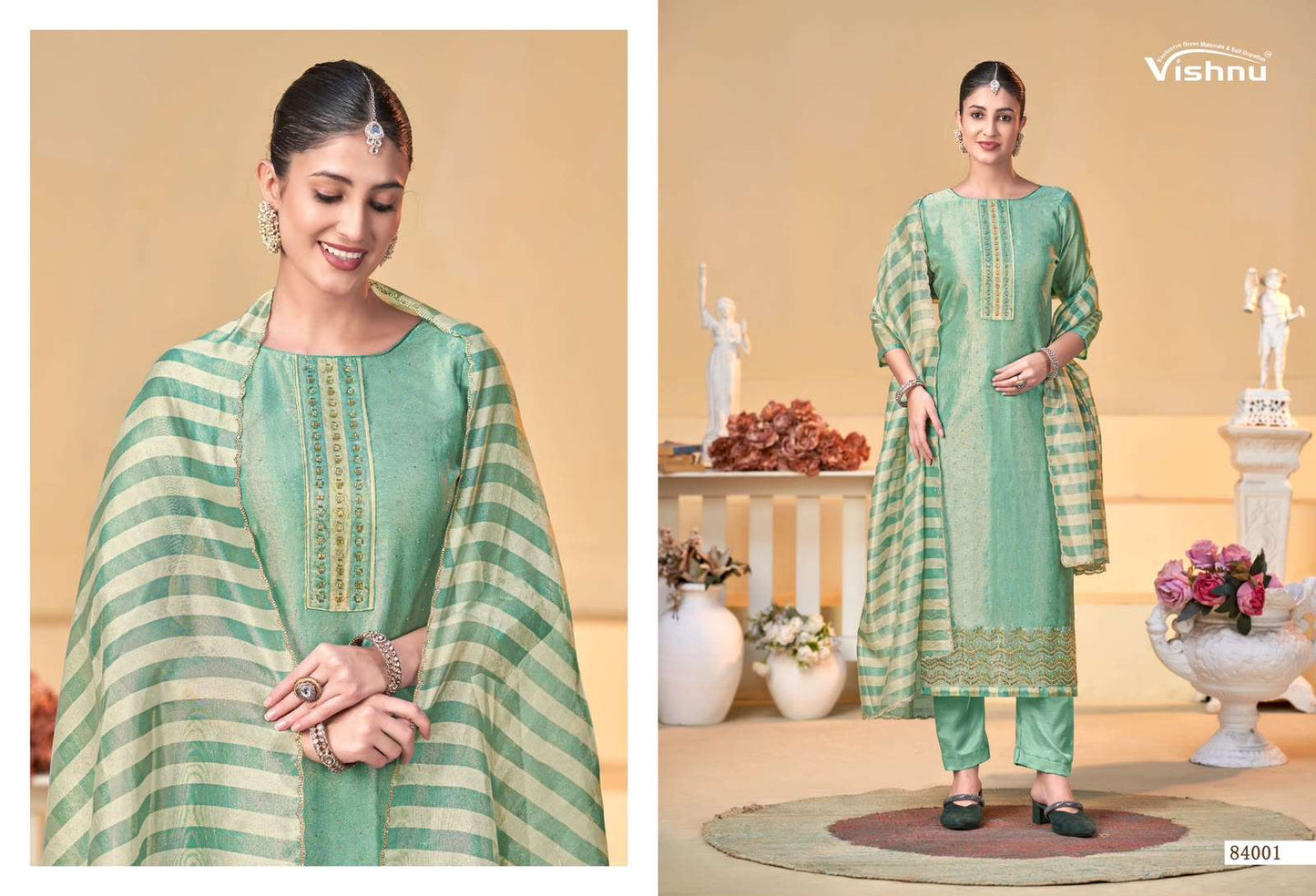 Vishnu Halima Banarasi Silk Embroidery Punjabi Suit