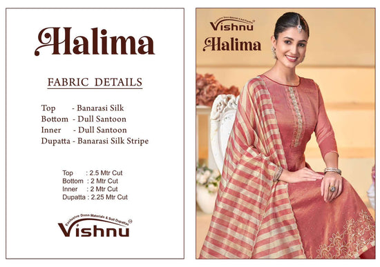 Vishnu Halima Banarasi Silk Embroidery Punjabi Suit