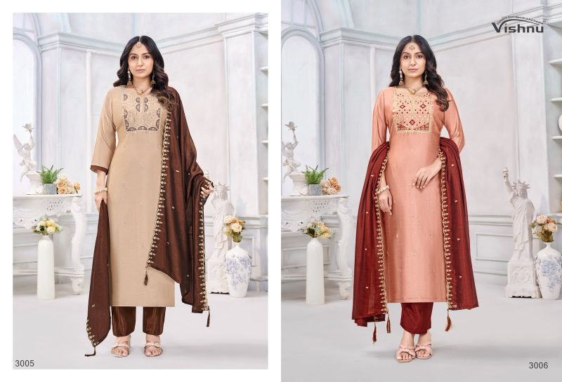 Vishnu Jamaina Vichitra Silk Embroidered Dress Material