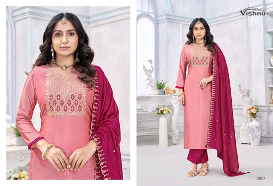 Vishnu Jamaina Vichitra Silk Embroidered Dress Material