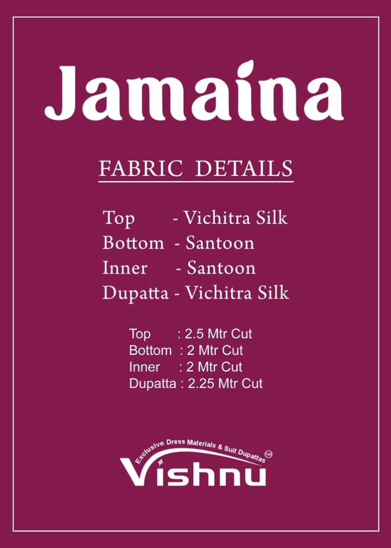 Vishnu Jamaina Vichitra Silk Embroidered Dress Material