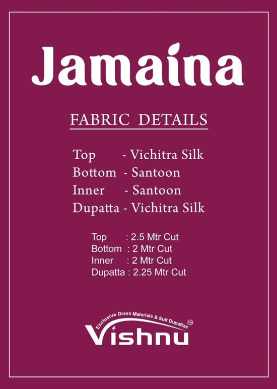Vishnu Jamaina Vichitra Silk Embroidered Dress Material