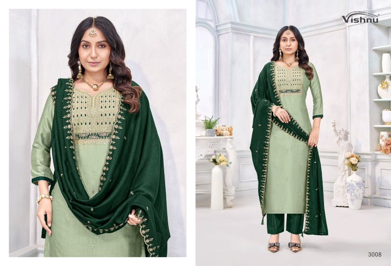Vishnu Jamaina Vichitra Silk Embroidered Dress Material