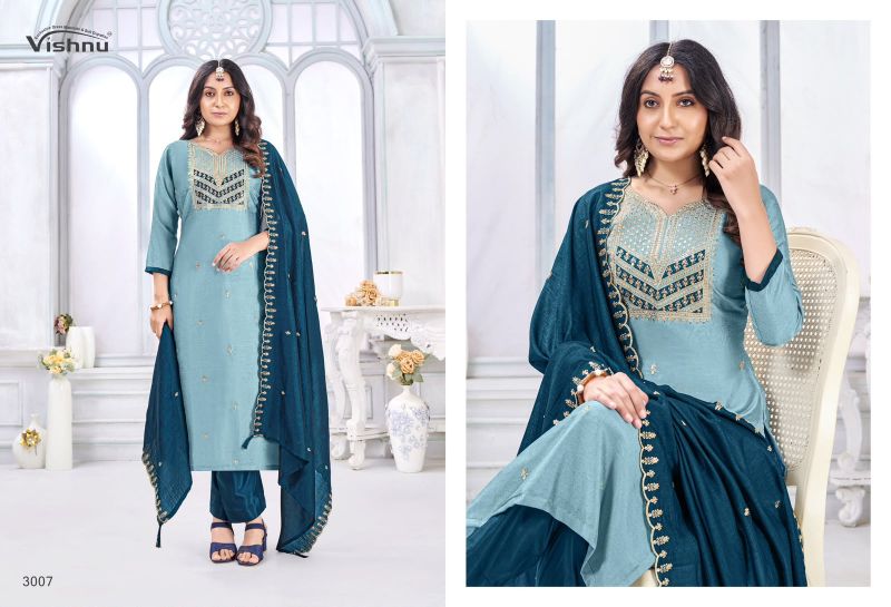 Vishnu Jamaina Vichitra Silk Embroidered Dress Material