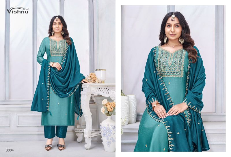 Vishnu Jamaina Vichitra Silk Embroidered Dress Material