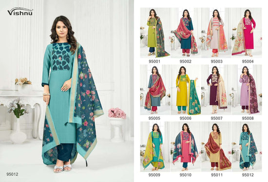 Vishnu Kajal Vatican Silk Unstitched Dress Material