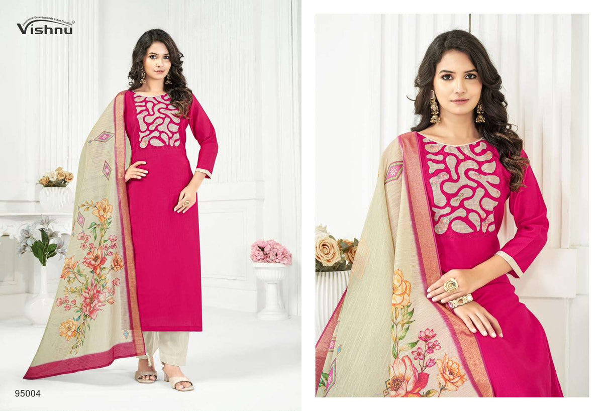 Vishnu Kajal Vatican Silk Unstitched Dress Material