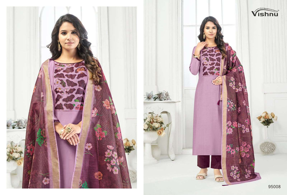 Vishnu Kajal Vatican Silk Unstitched Dress Material