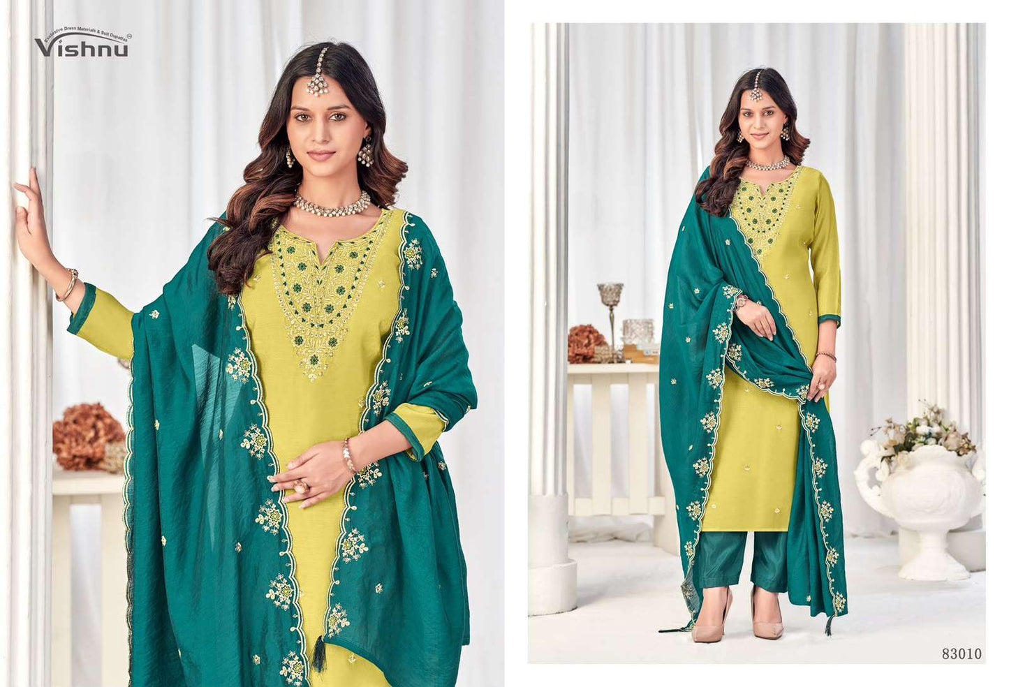 VISHNU MISBAH 83001–83012 Mal Chanderi Unstitched Pakistani Dress Material Wholesale Collection