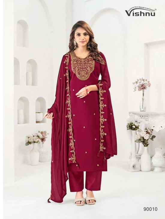 VISHNU MUBEENA Rangoli Blooming Dress Material - Amrah Wholesale