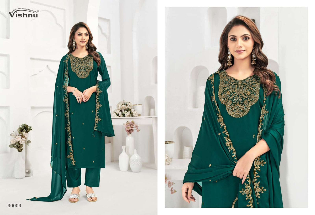 VISHNU MUBEENA Rangoli Blooming Dress Material - Amrah Wholesale