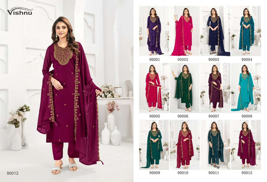 VISHNU MUBEENA Rangoli Blooming Dress Material - Amrah Wholesale