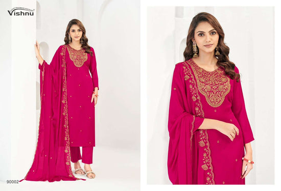 VISHNU MUBEENA Rangoli Blooming Dress Material - Amrah Wholesale