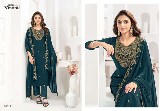 VISHNU MUBEENA Rangoli Blooming Dress Material - Amrah Wholesale