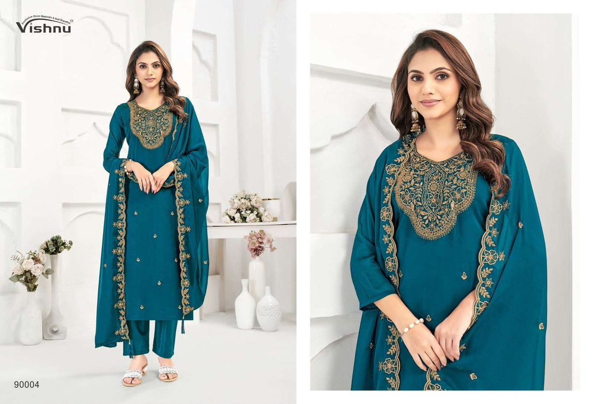 VISHNU MUBEENA Rangoli Blooming Dress Material - Amrah Wholesale