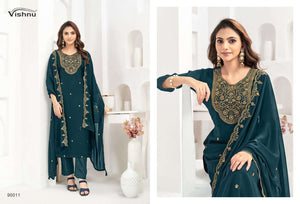 VISHNU MUBEENA Rangoli Blooming Dress Material
