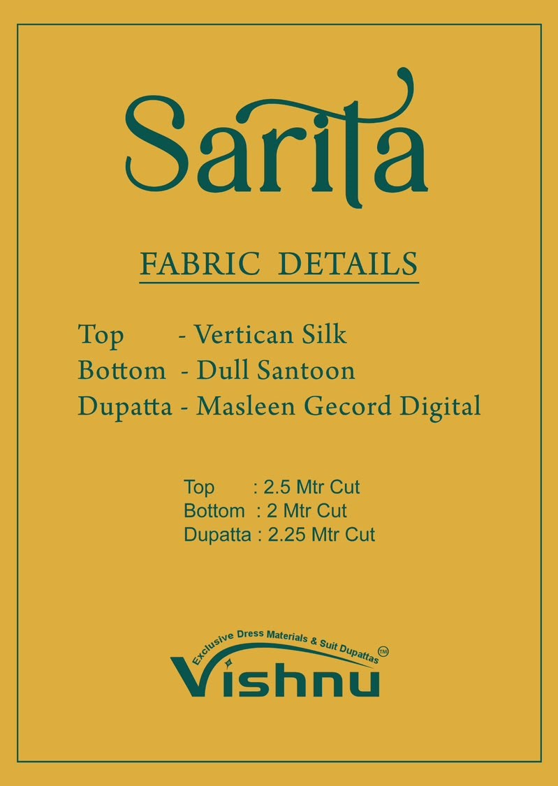Vishnu Sarita Vertican Silk Embroidered Dress Material