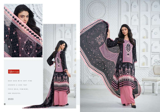 Vishwam Fabrics Cafe Latte Vol 24 Digital Printed Crepe Dress Material