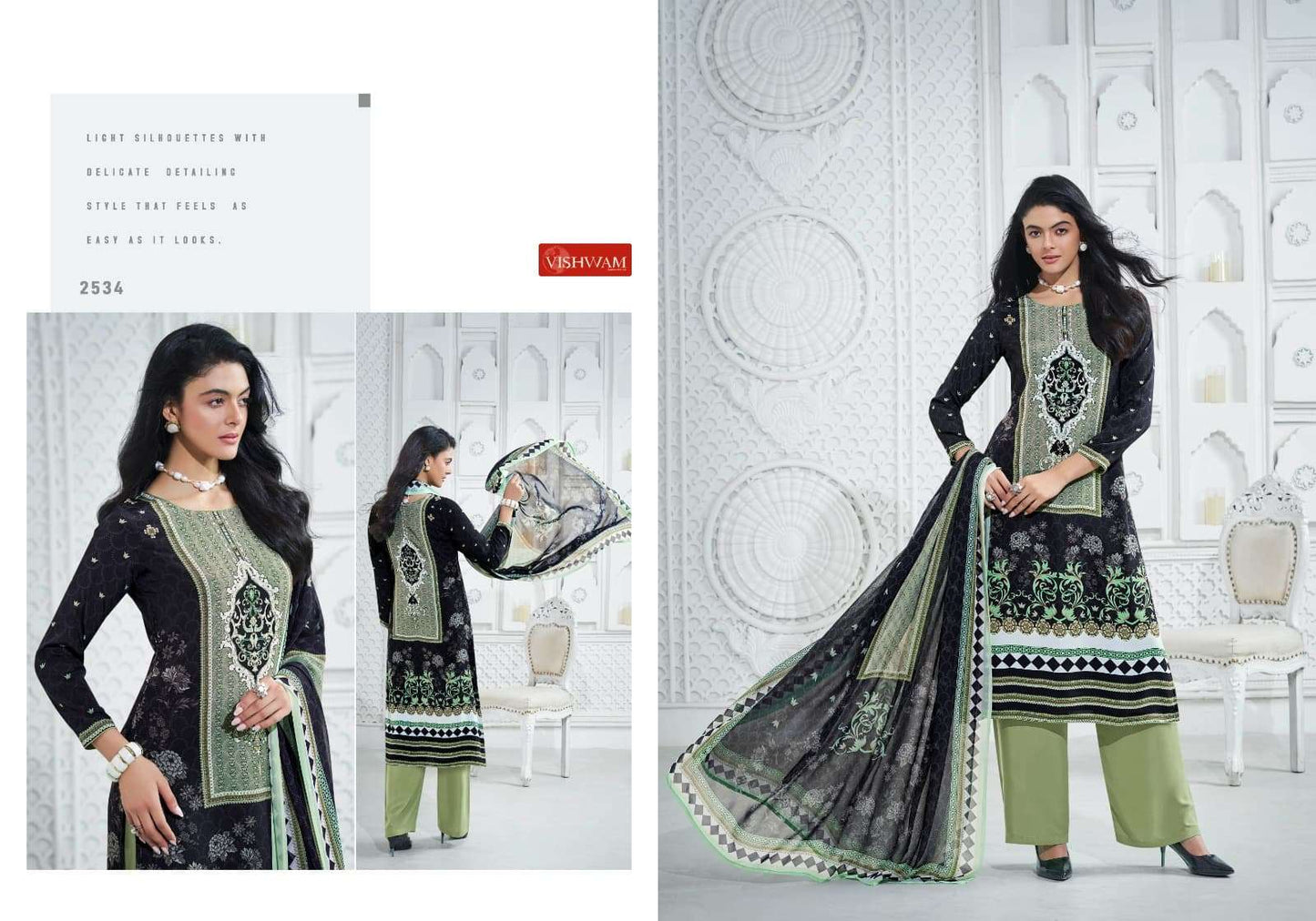 Vishwam Fabrics Cafe Latte Vol 24 Digital Printed Crepe Dress Material