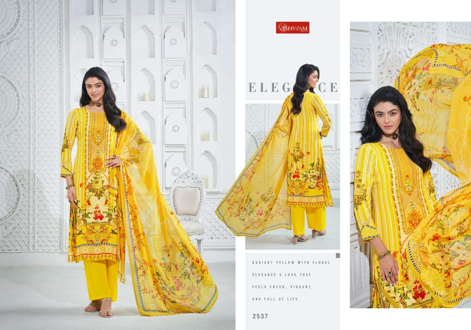 Vishwam Fabrics Cafe Latte Vol 24 Digital Printed Crepe Dress Material