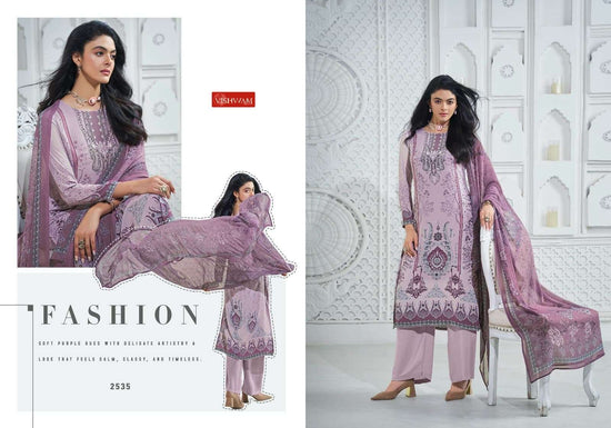 Vishwam Fabrics Cafe Latte Vol 24 Digital Printed Crepe Dress Material