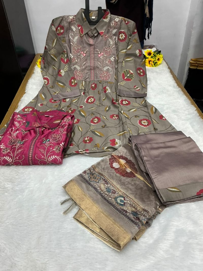 Vitara Gulsan Vol 2 Vatican Print Embroidered Kurti Pant Dupatta Set