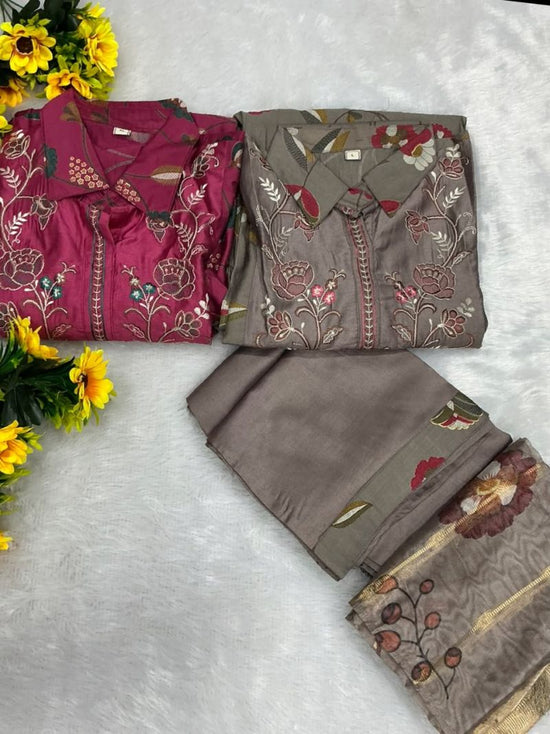 Vitara Gulsan Vol 2 Vatican Print Embroidered Kurti Pant Dupatta Set