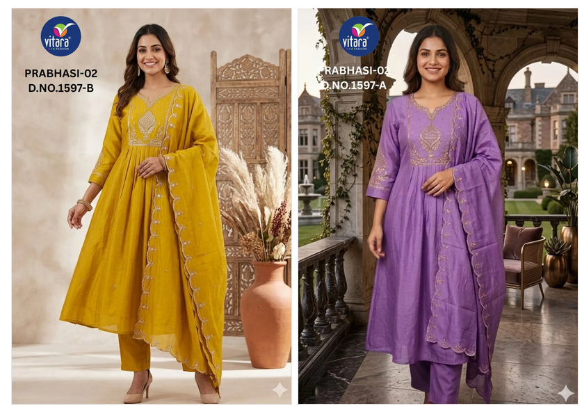 Vitara Prabhasi Vol 2 Mul Chanderi Kurti Set