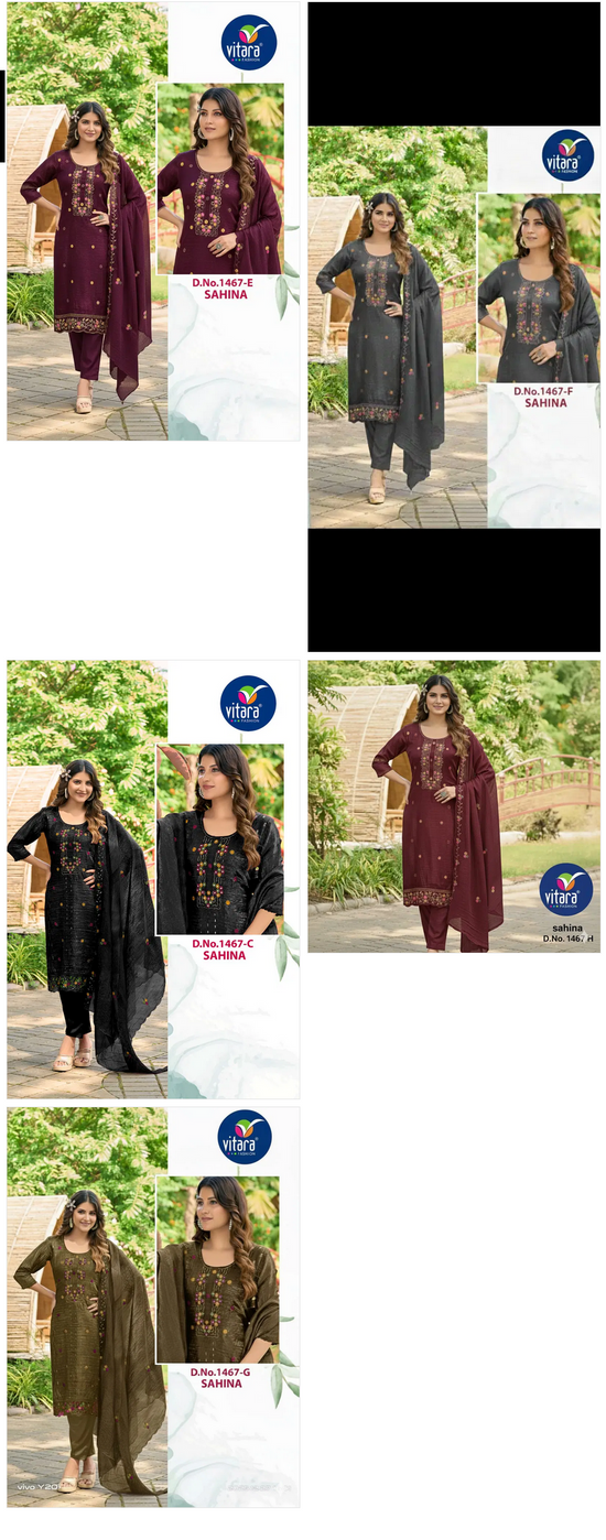 Vitara Sahina Crunchy Silk Salwar Suit Set
