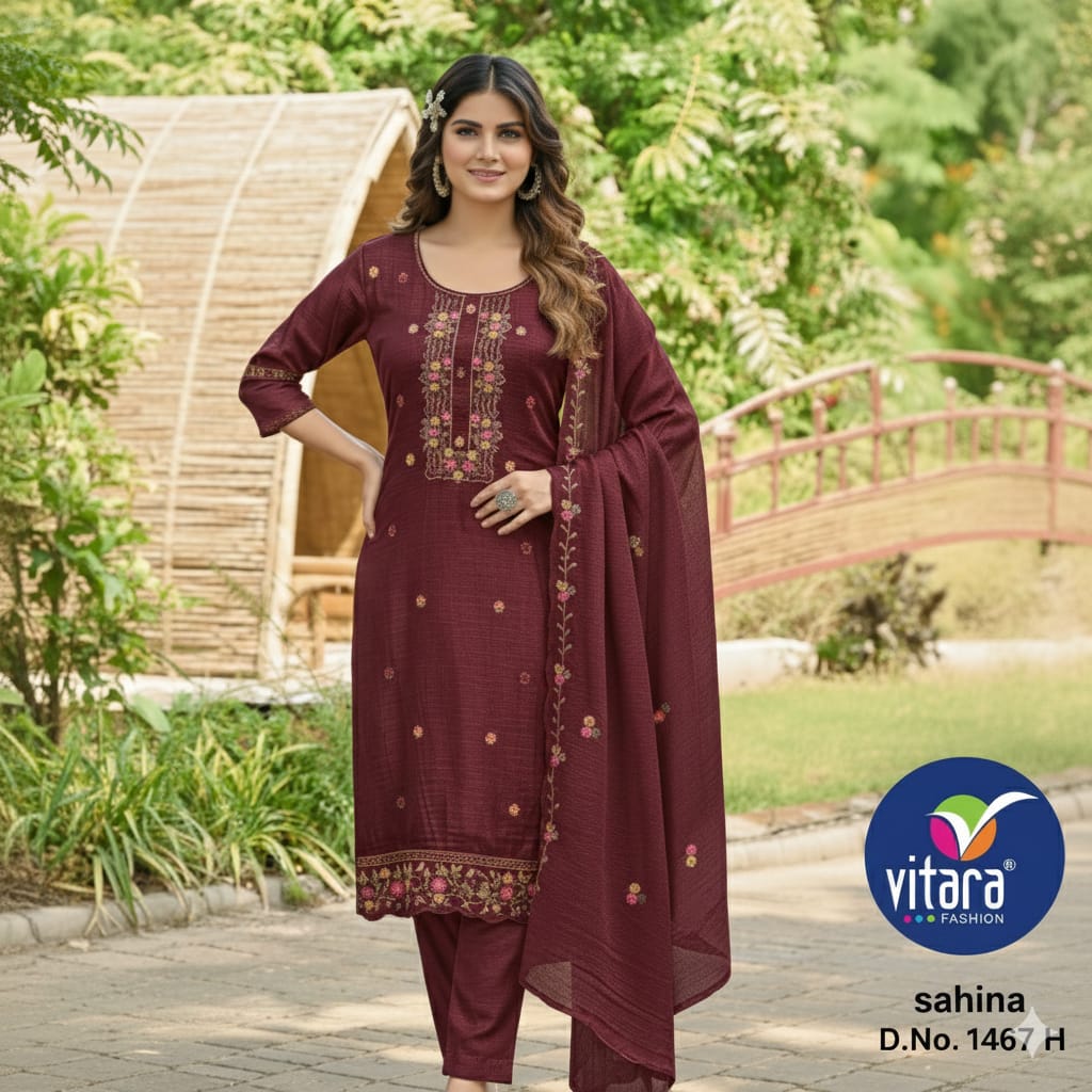 Vitara Sahina Crunchy Silk Salwar Suit Set