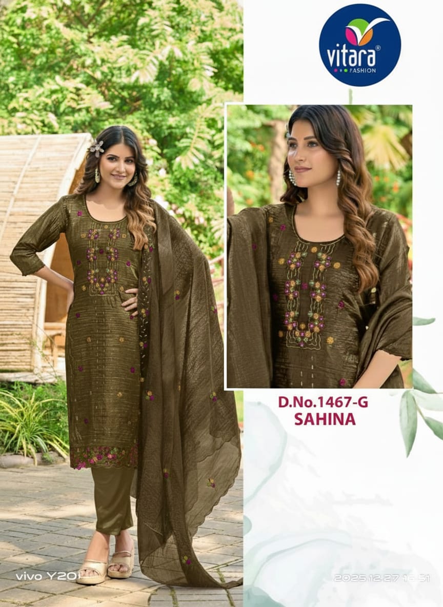 Vitara Sahina Crunchy Silk Salwar Suit Set