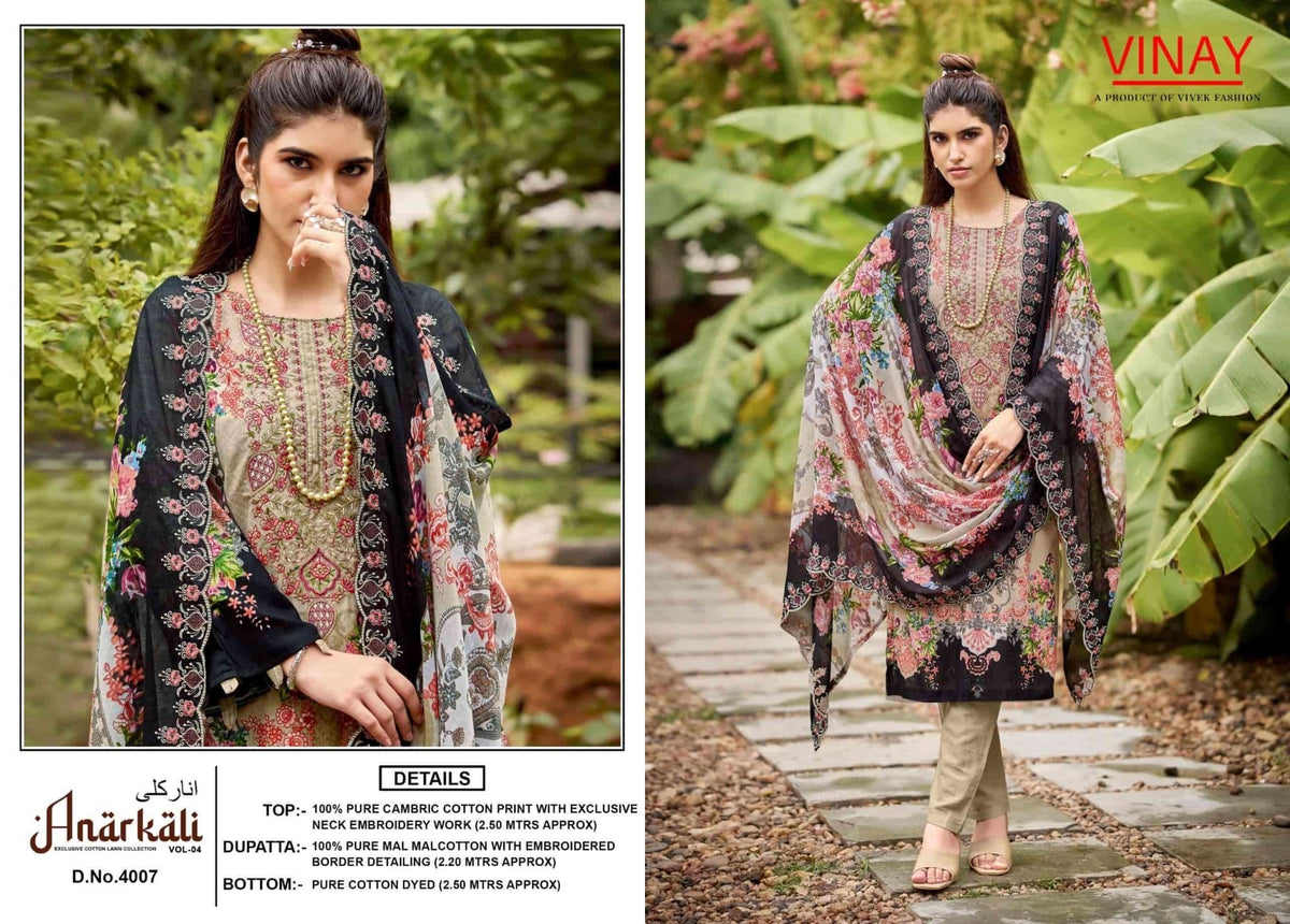 Vivek Fashion Anarkali Vol 4 Cambric Cotton Dress Material - Amrah Wholesale