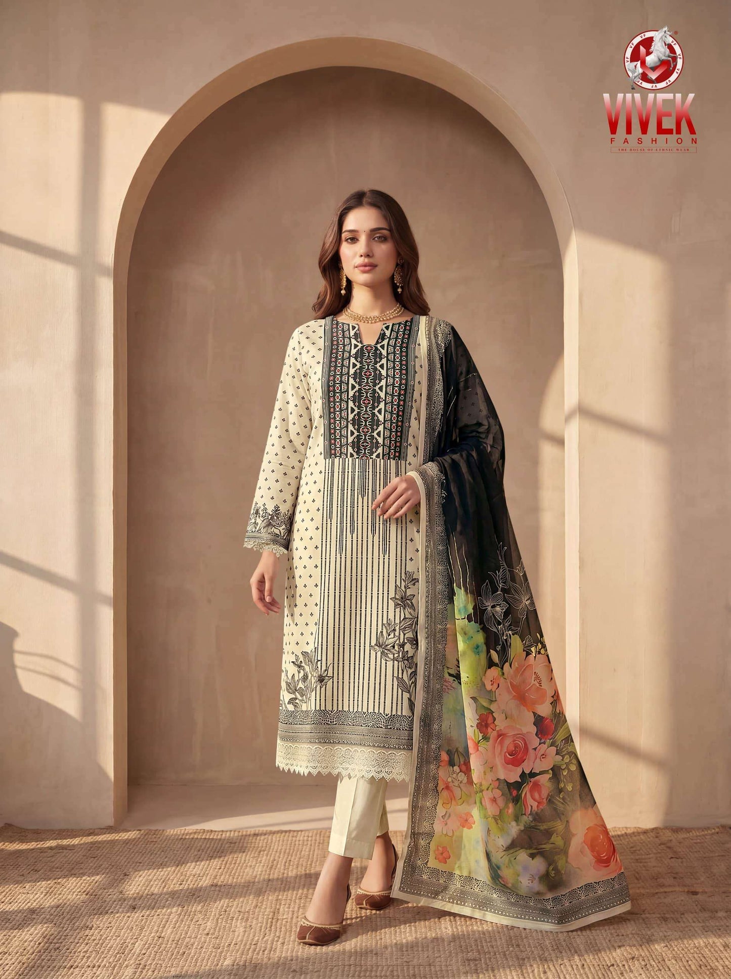 Vivek Fashion D-531 Premium Muslin Dress Material