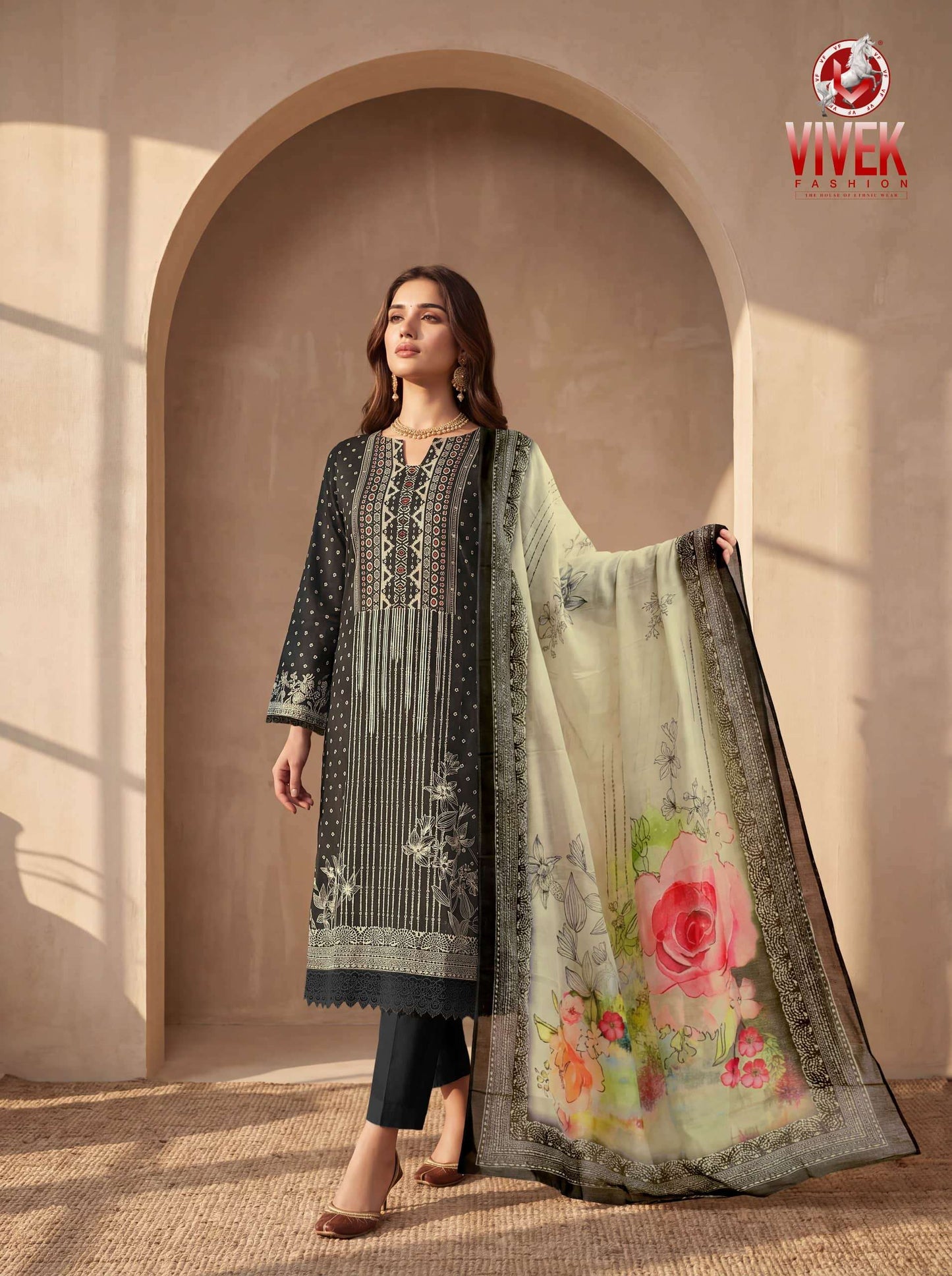 Vivek Fashion D-531 Premium Muslin Dress Material