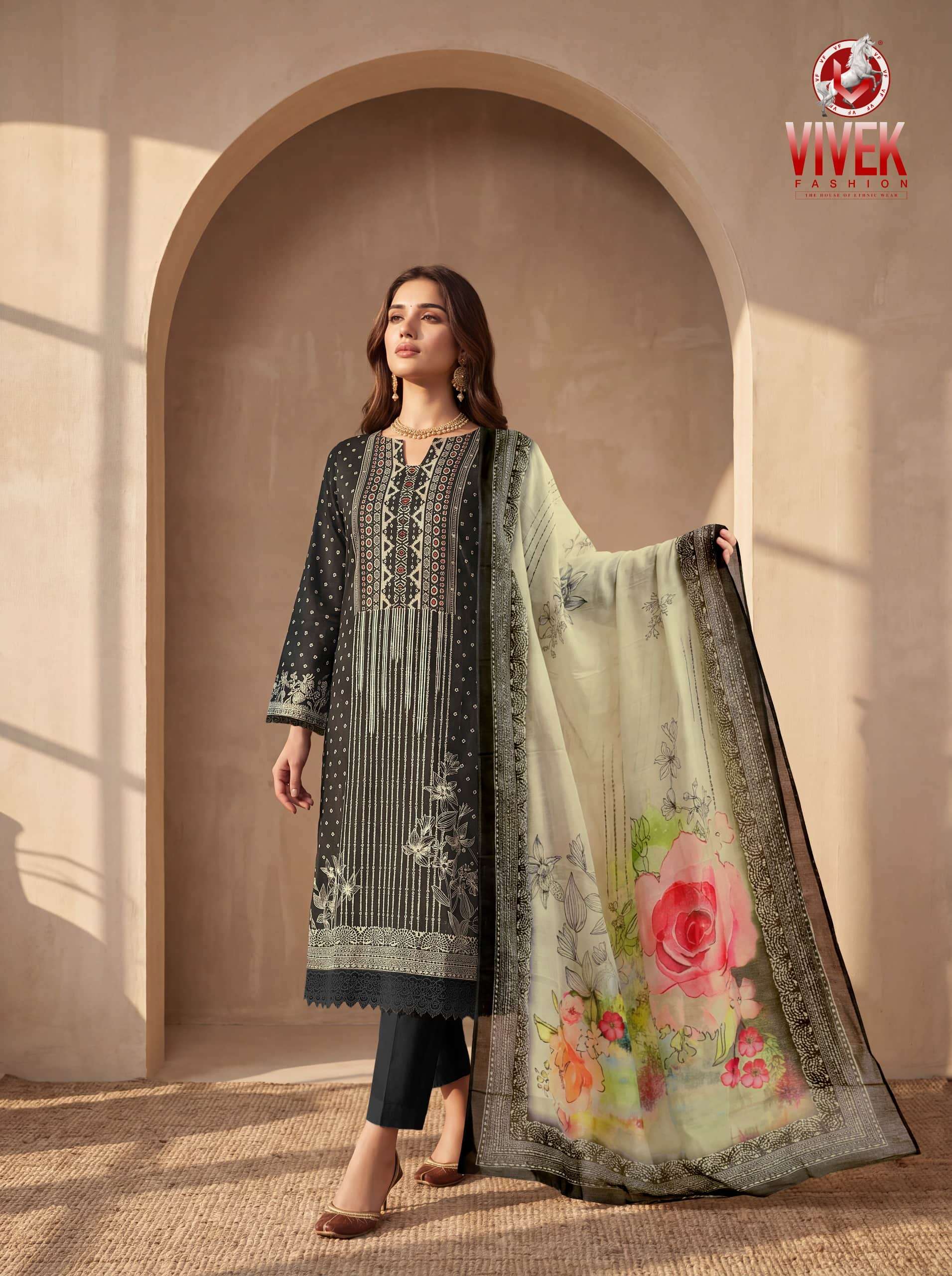 Vivek Fashion D-531 Premium Muslin Dress Material