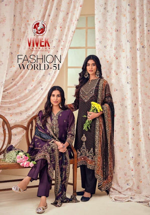 Vivek Fashion Fashion World Vol 51 Premium Georgette Dress Material - Amrah Wholesale