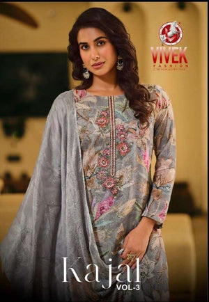 Vivek Fashion Kajal Vol 3 Muslin Digital Print Dress Material