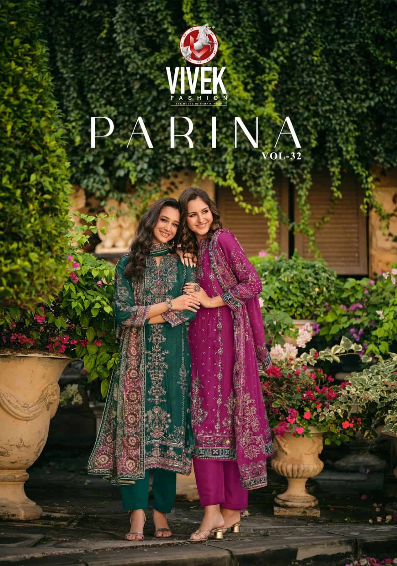 Vivek Fashion Parina Vol 32 Premium Russian Silk Dress Material