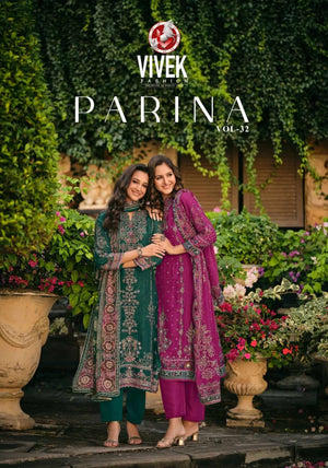 Vivek Fashion Parina Vol 32 Premium Russian Silk Dress Material