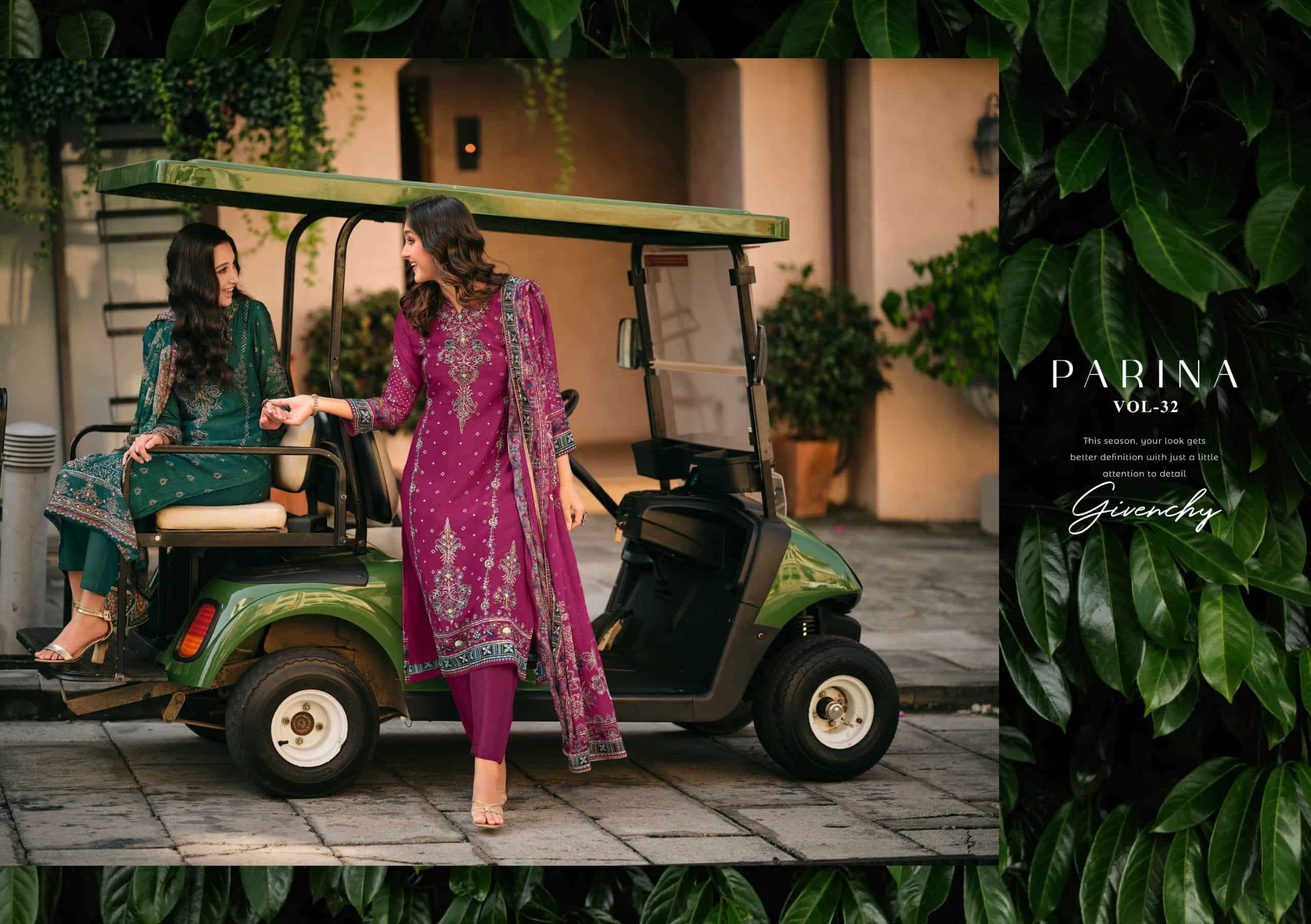 Vivek Fashion Parina Vol 32 Premium Russian Silk Dress Material