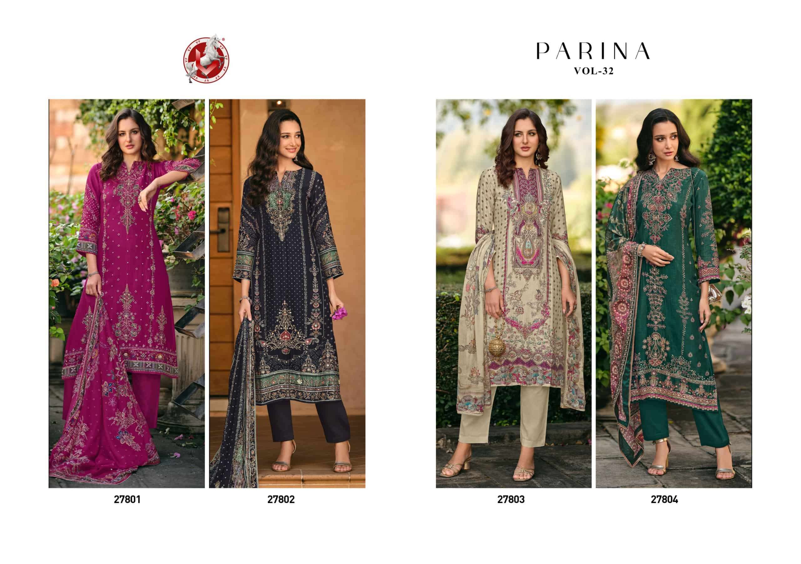Vivek Fashion Parina Vol 32 Premium Russian Silk Dress Material
