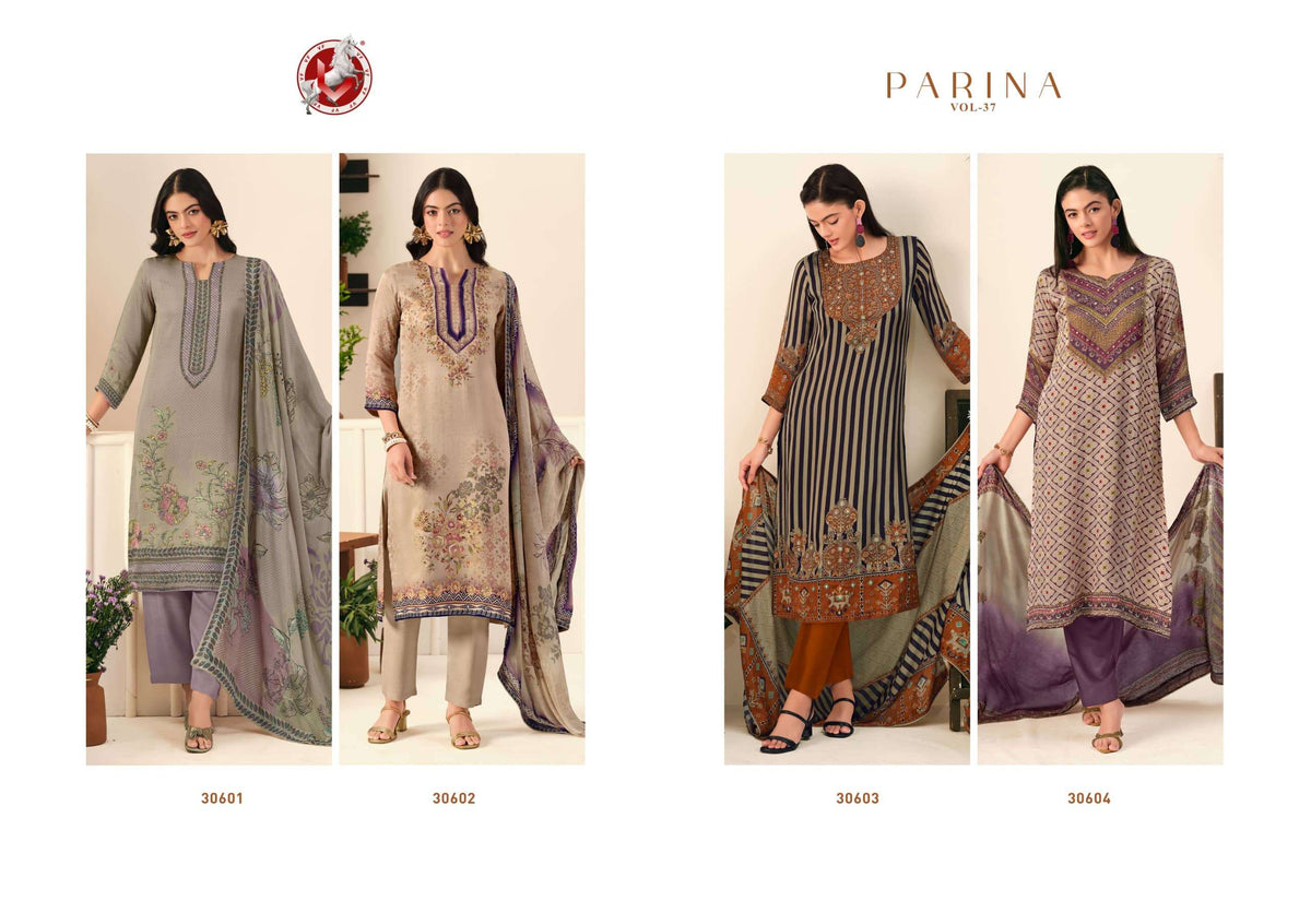 Vivek Fashion Parina Vol 37 Fancy Satin Salwar Suit Collection