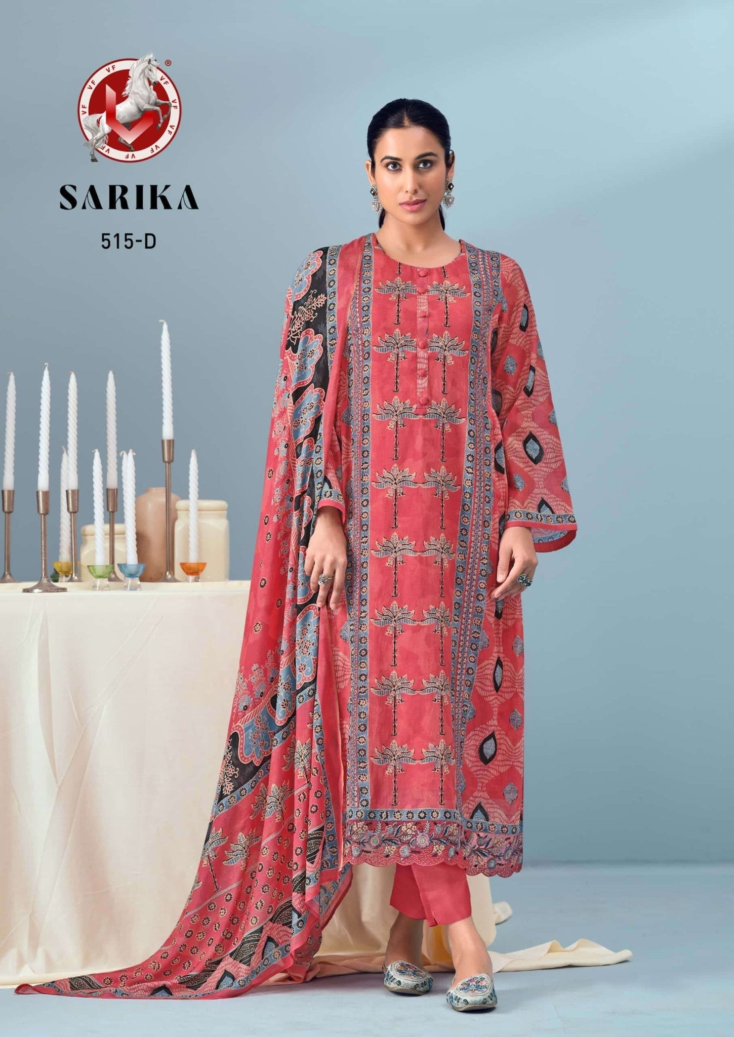 Vivek Fashion Sarika Heavy Mull Chanderi Dress Material - Amrah Wholesale