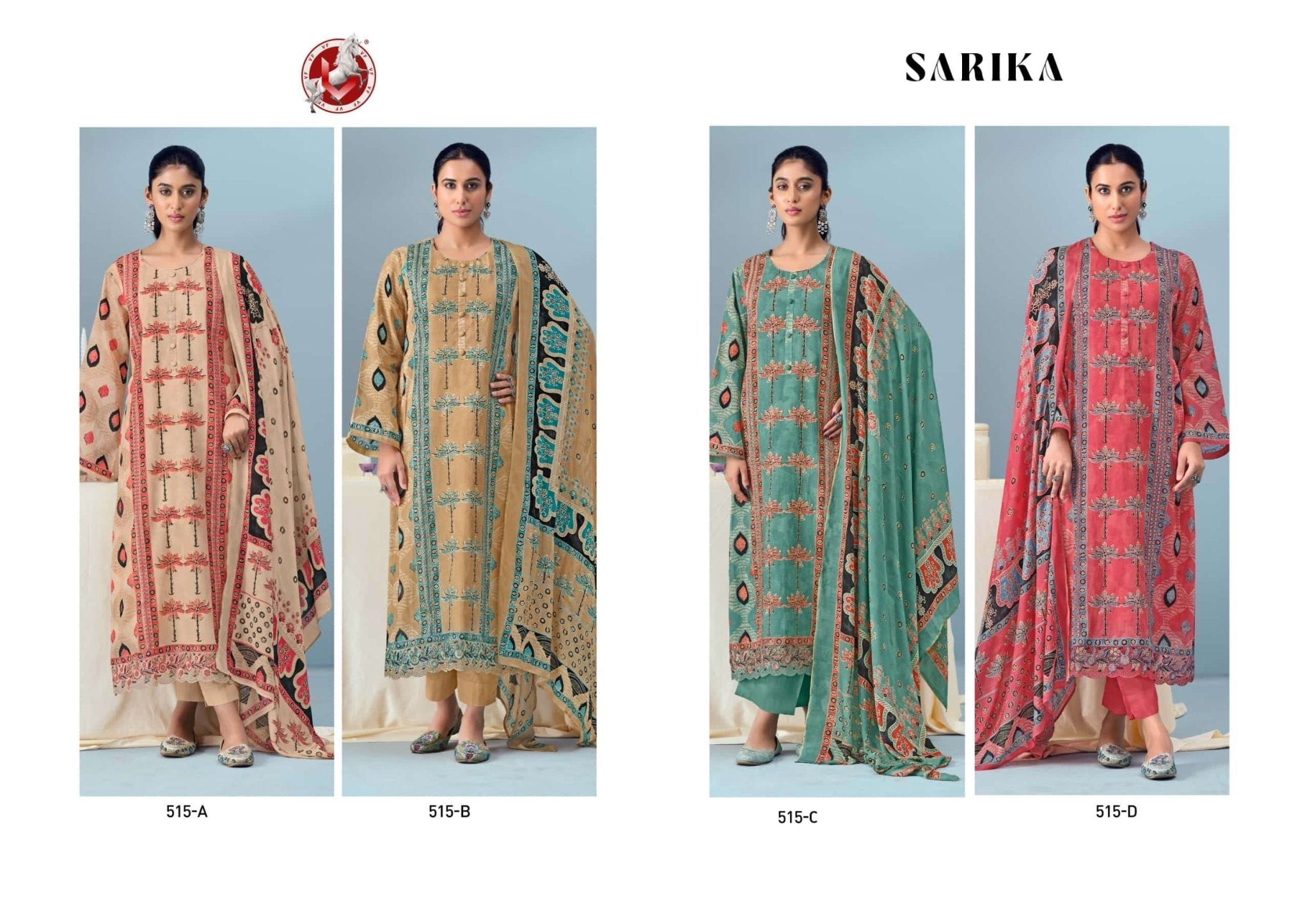 Vivek Fashion Sarika Heavy Mull Chanderi Dress Material - Amrah Wholesale