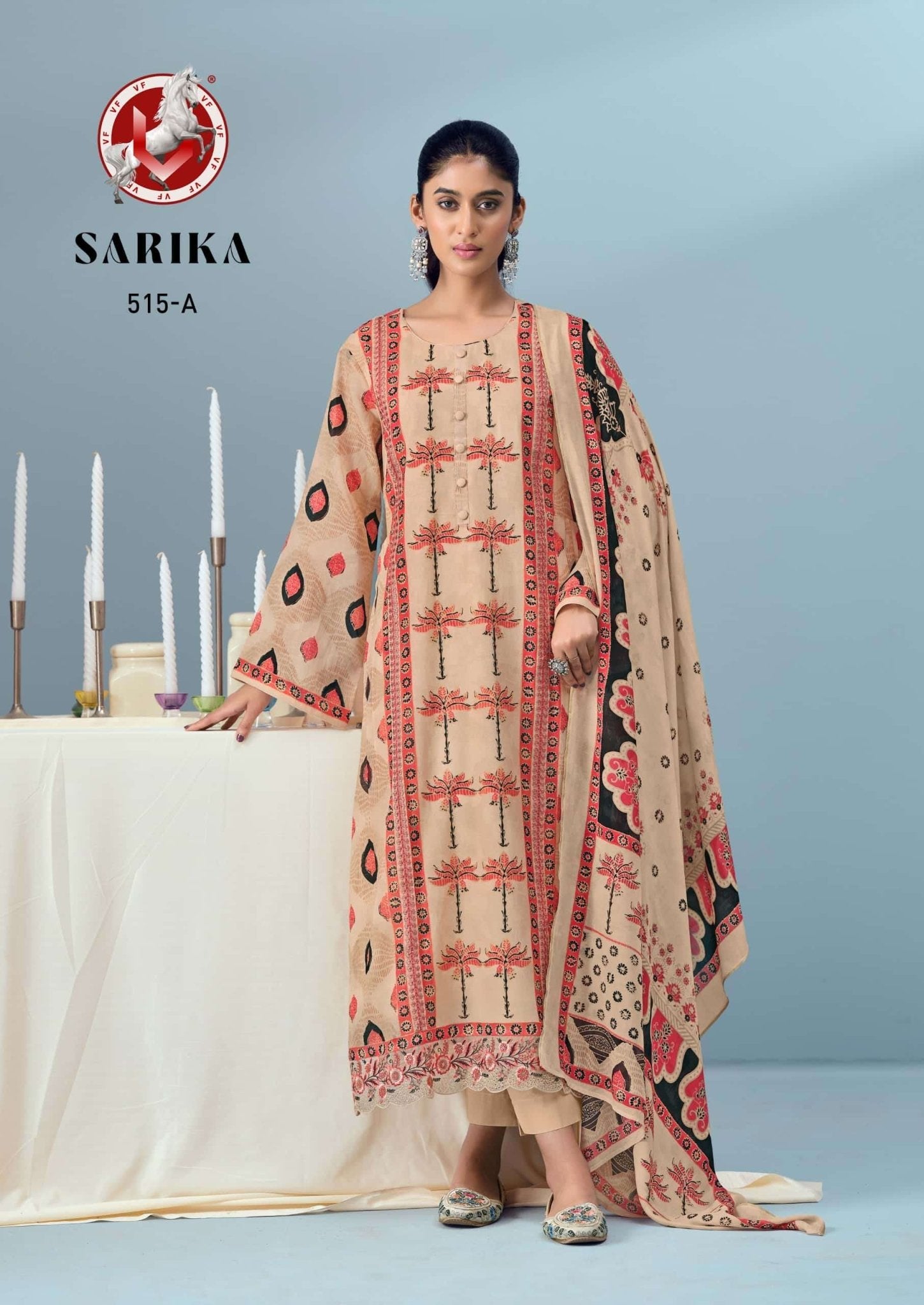 Vivek Fashion Sarika Heavy Mull Chanderi Dress Material - Amrah Wholesale
