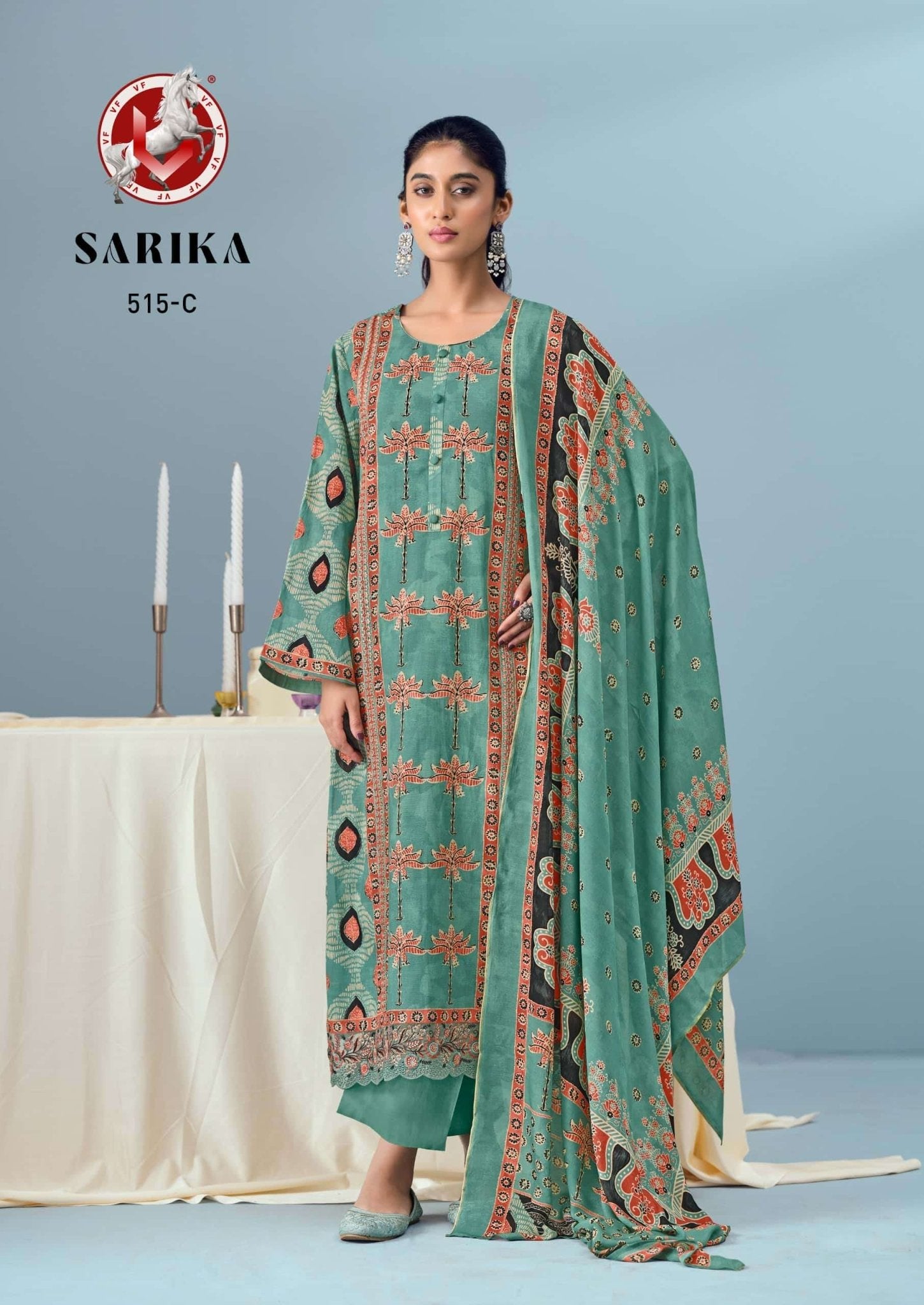 Vivek Fashion Sarika Heavy Mull Chanderi Dress Material - Amrah Wholesale