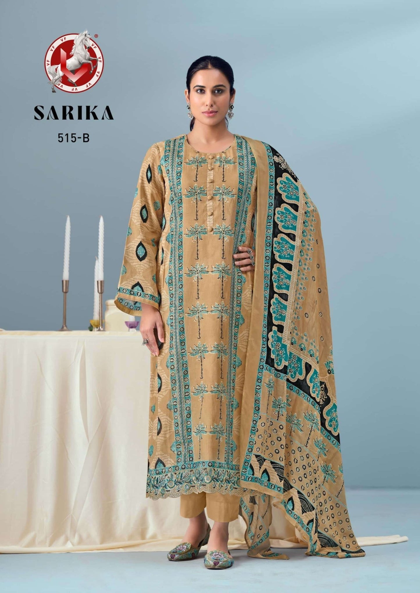 Vivek Fashion Sarika Heavy Mull Chanderi Dress Material - Amrah Wholesale