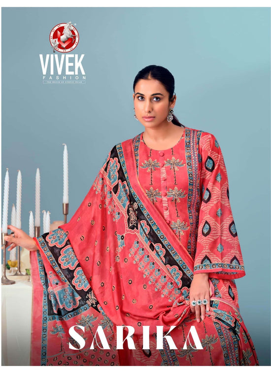 Vivek Fashion Sarika Heavy Mull Chanderi Dress Material - Amrah Wholesale
