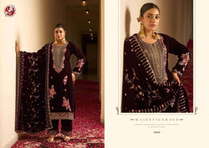 Vivek Fashion Vihana Velvet Embroidery Dress Material